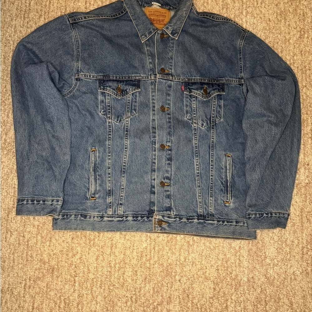 Levis Strauss Red Tab Jean Denim Trucker Jacket Mens sz XL Vintage 90s W…